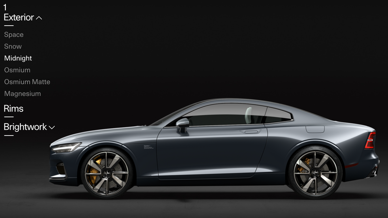 Illustration for article titled The Polestar 1 Configurator Is Sort Of Depressing